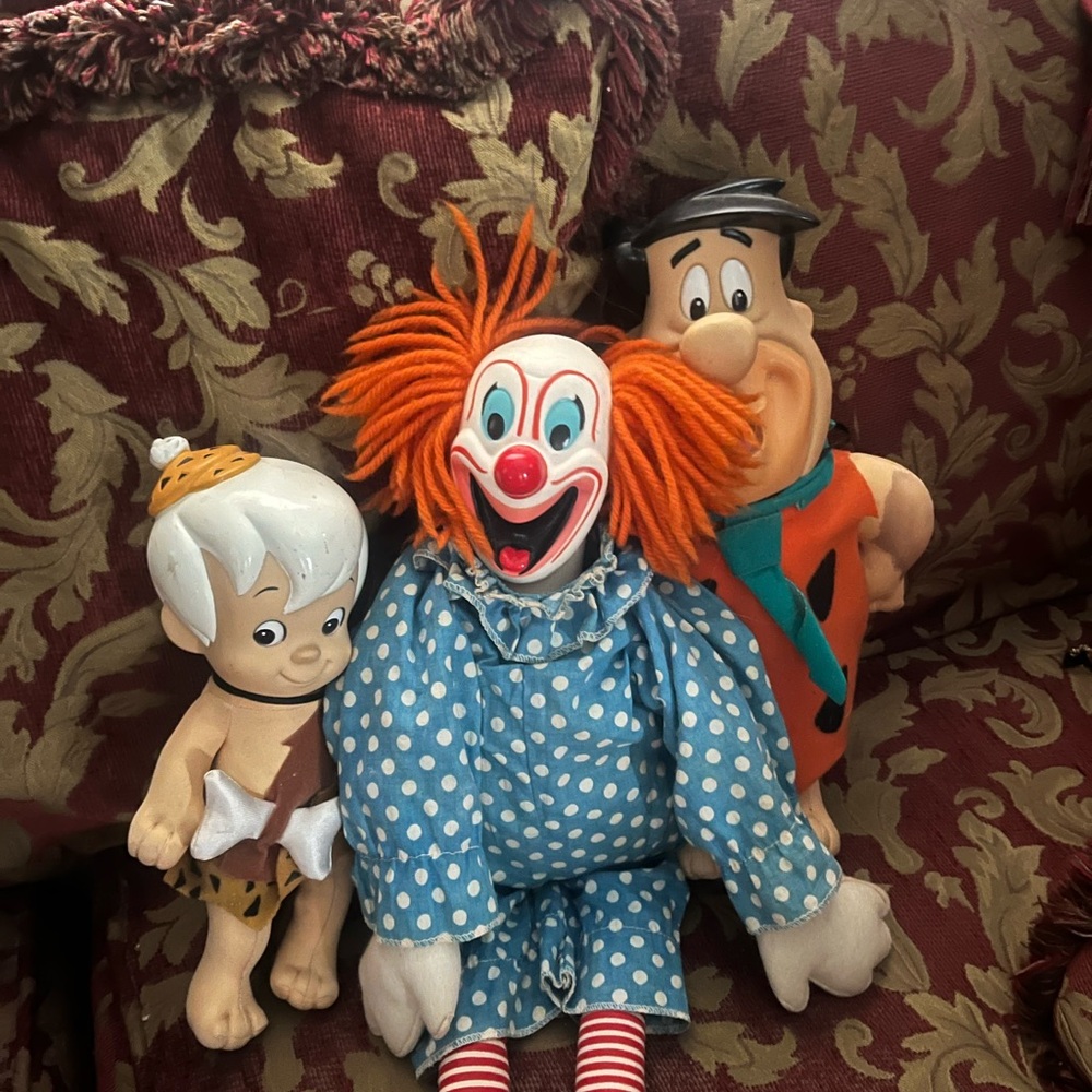 Vintage bozo the Clown and flint stones
